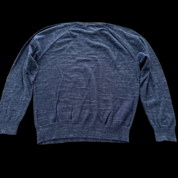 J Crew Factory Mens Medium 100% Cotton Blue Crewneck Sweater Pullover Career M - Picture 2 of 4